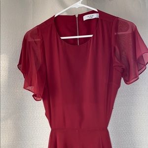 Brick Red High-Low Prom Dress